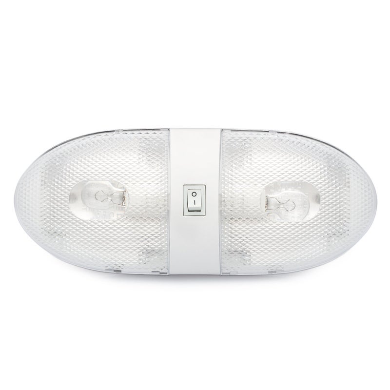 Lumitronics RV Double Ceiling Dome Light, Interior Lighting for Camper Trailer - On/Off Switch, Removable Lenses - Image 2